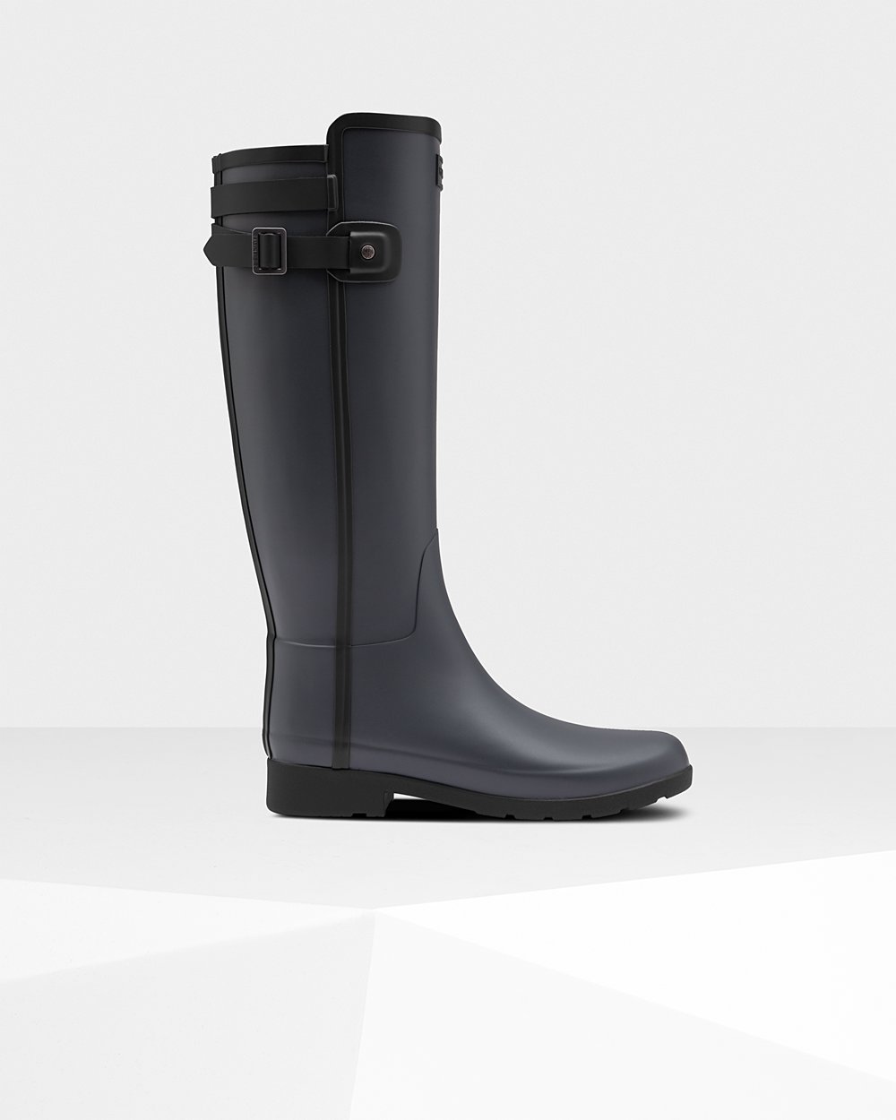 Womens Hunter Tall Rain Boots Black - Refined Slim Fit Contrast - 5892637-ZN